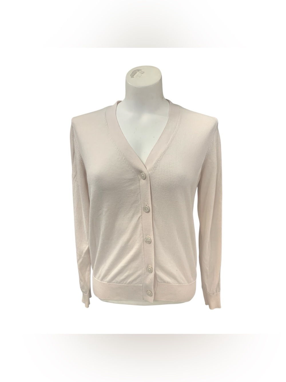 Mango Pale Blush V-Neck Button Front Cardigan Size S